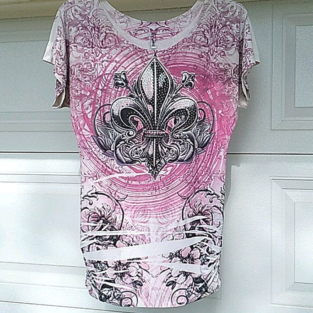 Yoyo5 top, medium, pink, white and black